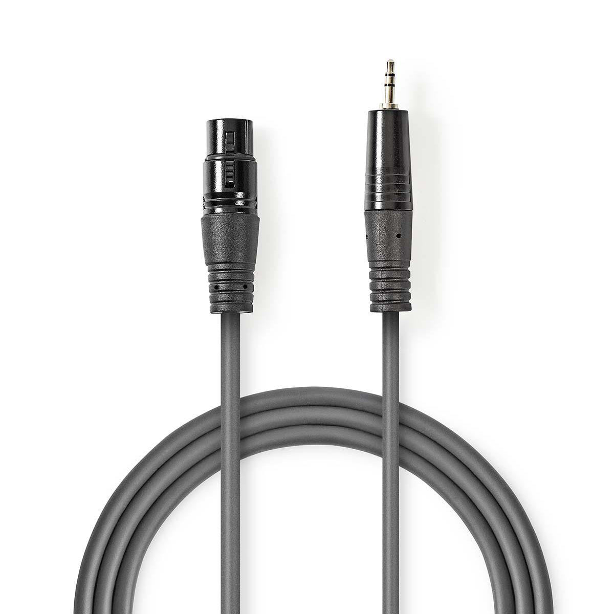 Balanced Audio-Kabel | XLR 3-Pin Stecker | 3.5 mm Stecker | Vernickelt | 1.50 m | Rund | PVC | Dunkelgrau | Kartonhülle