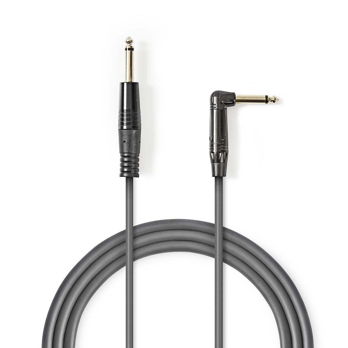 Mono-Audiokabel | 6.35 mm Stecker | 6.35 mm Stecker | Vernickelt | 3.00 m | Rund | PVC