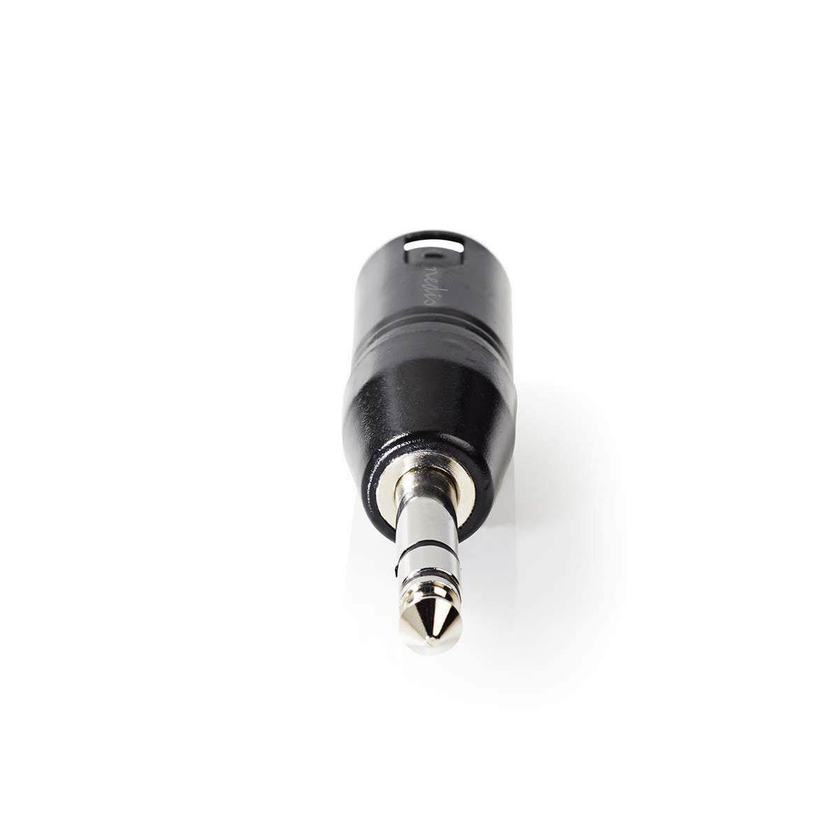 XLR Adapter | XLR 3-Pin Stecker | 6.35 mm Stecker | Vernickelt | Gerade | Metall | Schwarz | 1 Stück | Plastikbeutel