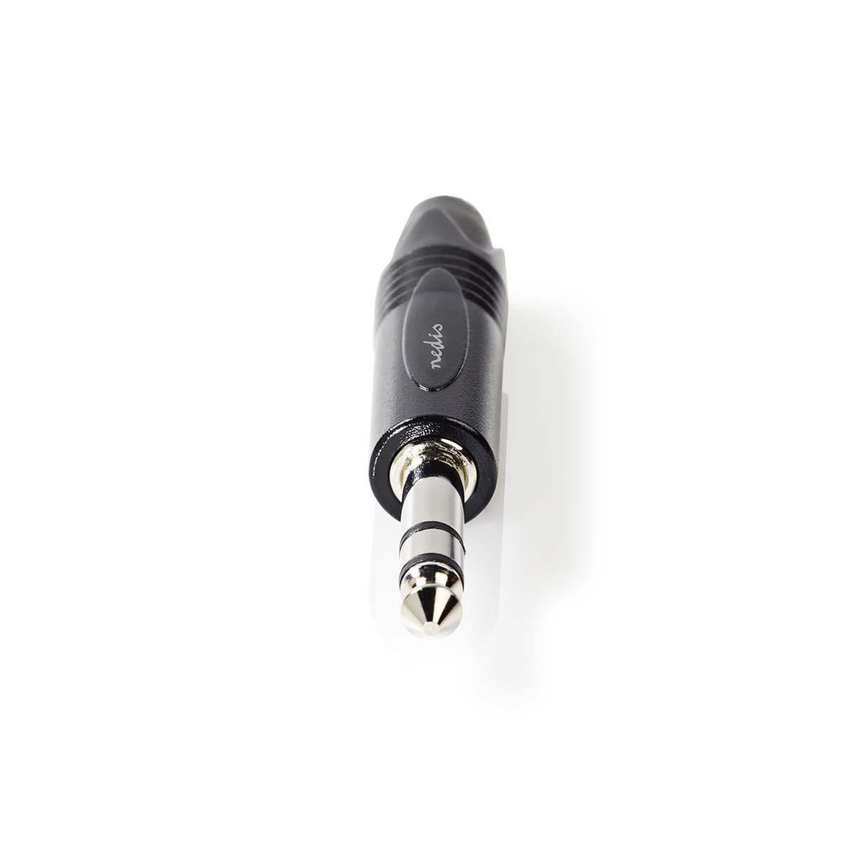 Audio-Anschluss | Gerade | Stecker | Vernickelt | Lot | Kabeleingangsdurchmesser: 6.0 mm | Aluminium | Schwarz | Plastikbeutel | 1 Stück