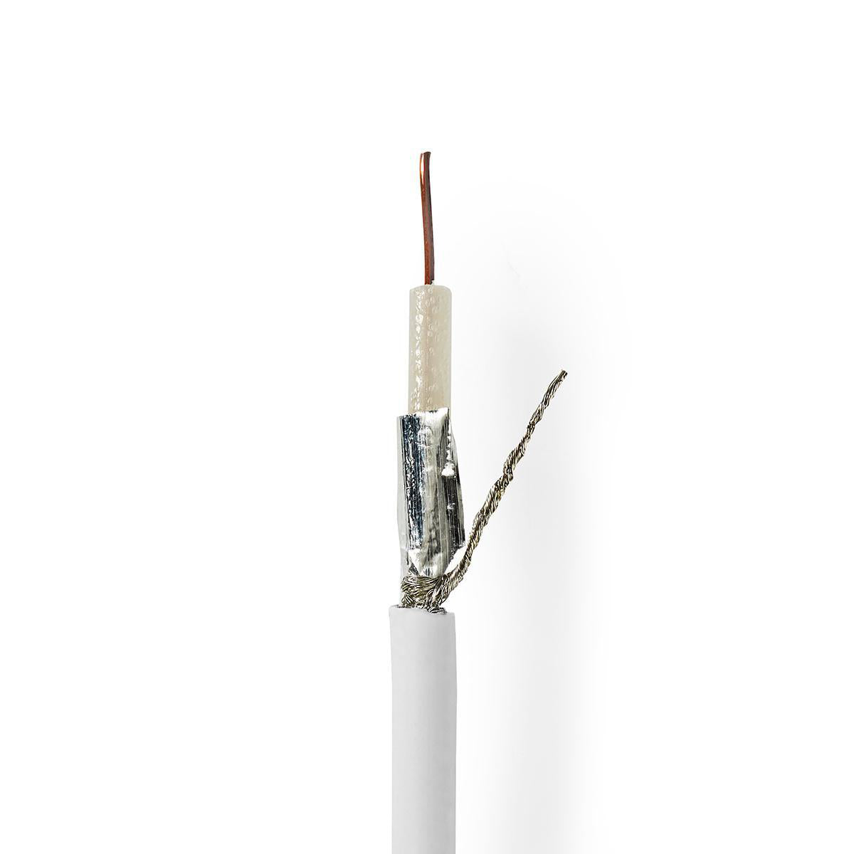 Antennenkabel auf Rolle | RG59 | 75 Ohm | Doppelt geschirmt | ECA | 100.0 m | Koax | PVC | Weiss | Rolle