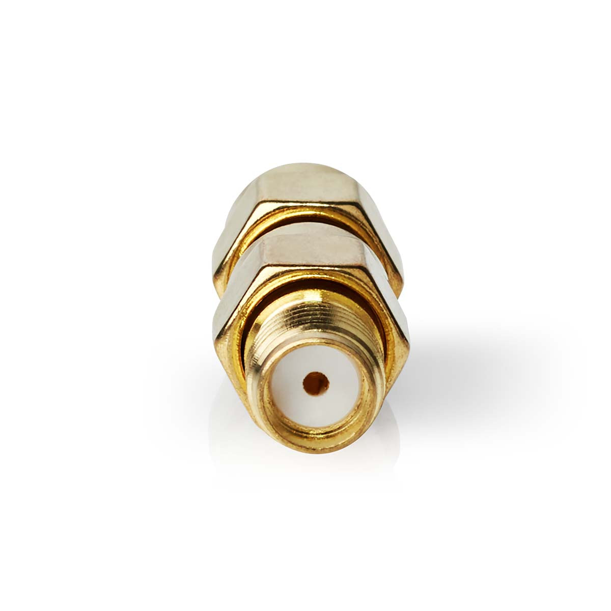 SMA Adapter | SMA-Stecker Reverse Polarity | SMA-Buchse | Vergoldet | 50 Ohm | Gerade | Kupfer | Gold | 2 Stück | Box