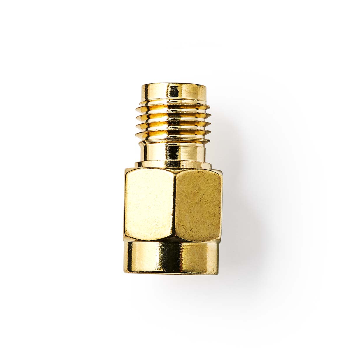 SMA Adapter | SMA-Buchse Reverse Polarity | SMA-Stecker | Vergoldet | 50 Ohm | Gerade | Kupfer | Gold | 2 Stück | Box