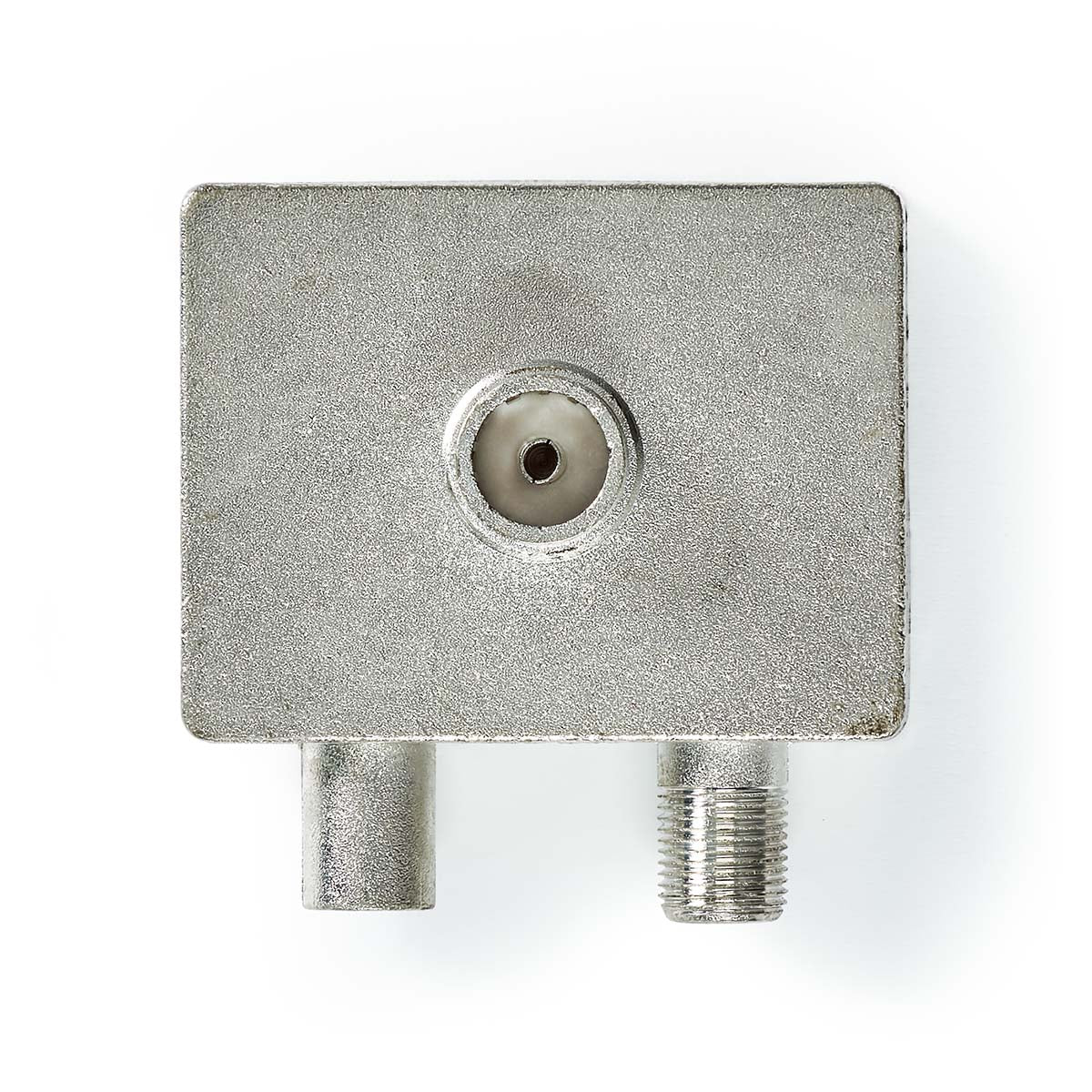 Satelliten- und Antennenadapter | F Buchse / IEC (Coax) Stecker | IEC (Coax) Buchse | Vernickelt | 75 Ohm | Gerade | Metall | Metall / Silber | 1 Stück | Box