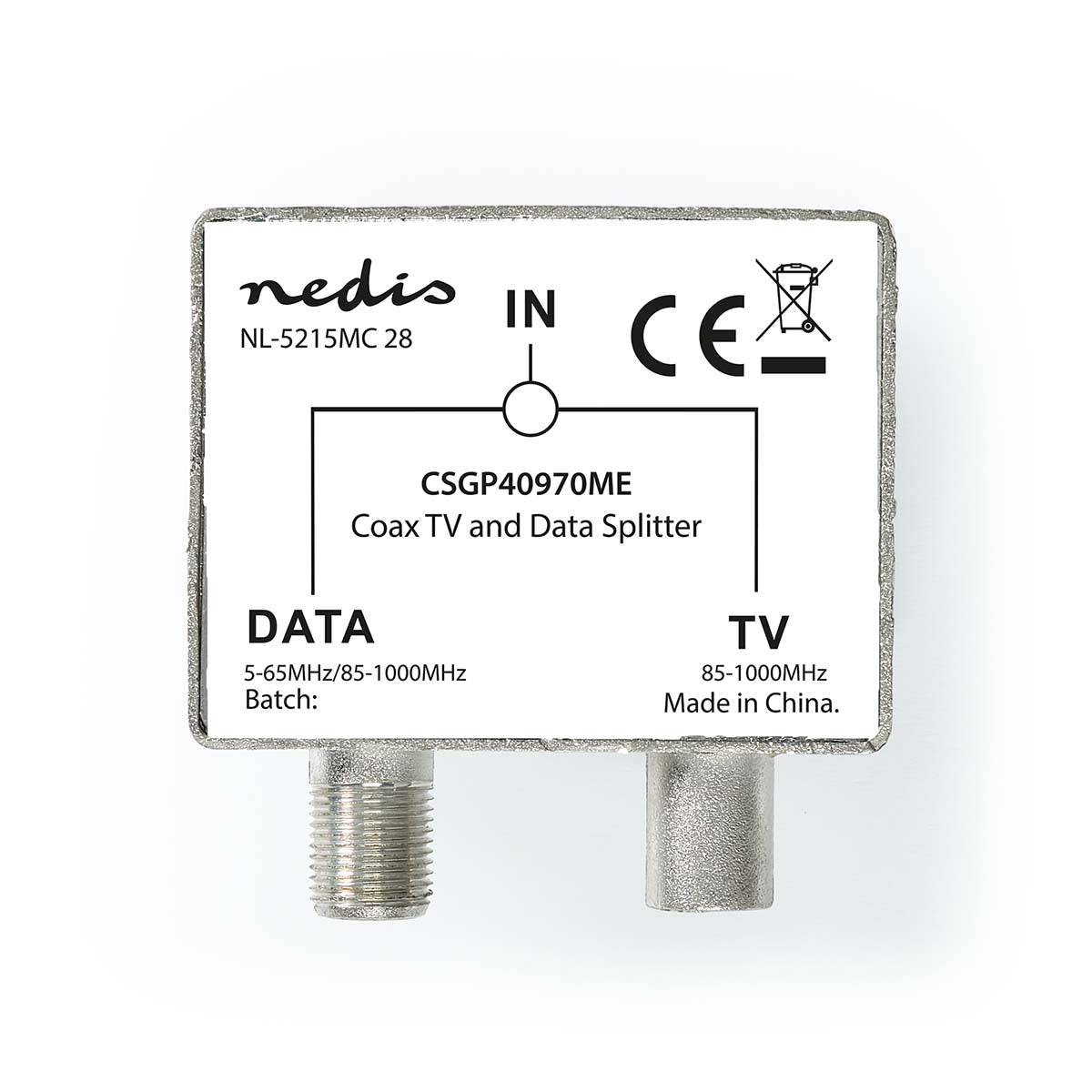 Satelliten- und Antennenadapter | F Buchse / IEC (Coax) Stecker | IEC (Coax) Buchse | Vernickelt | 75 Ohm | Gerade | Metall | Metall / Silber | 1 Stück | Box