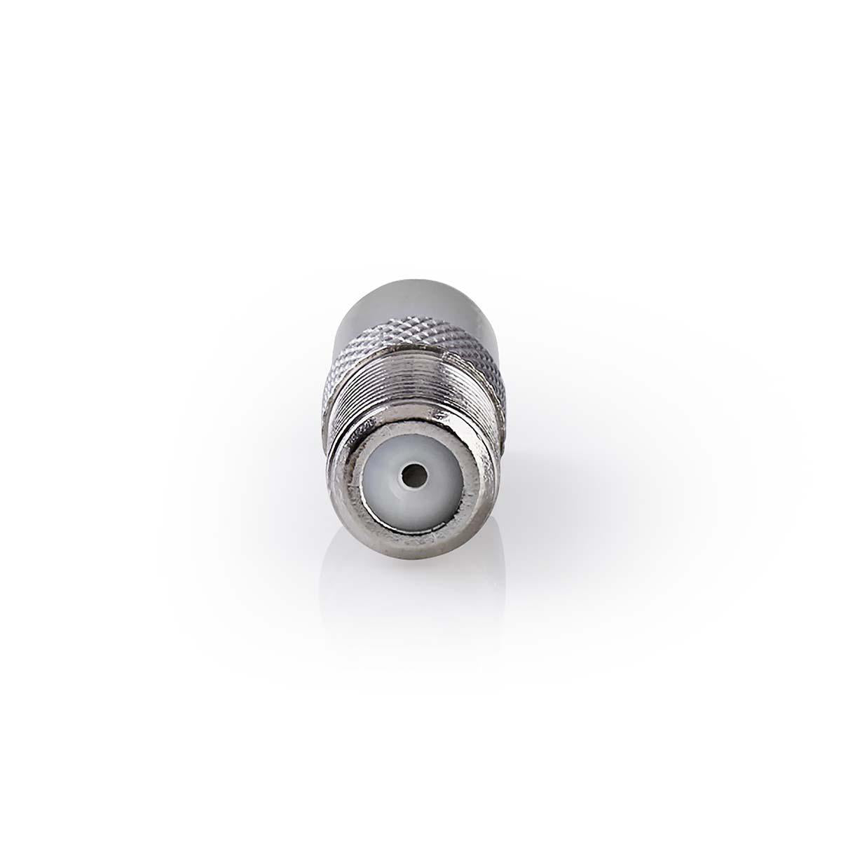 Satelliten- und Antennenadapter | IEC (Coax) Stecker | F Buchse | Vernickelt | 75 Ohm | Gerade | Metall | Silber | 1 Stück | Box