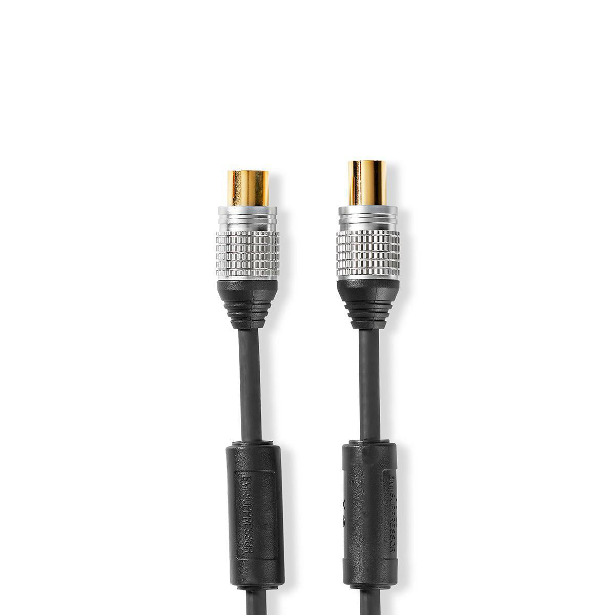 Koaxial Kabel | IEC (Coax) Stecker | IEC (Coax) Buchse | Vergoldet | 75 Ohm | Doppelt geschirmt | 10.0 m | Rund | PVC | Anthrazit | Hartschalenblister