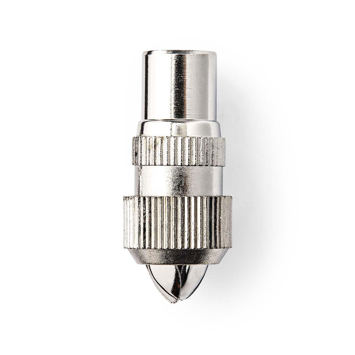 IEC (Coax) Stecker | Gerade | Stecker | Vernickelt | 75 Ohm | Schraube | Kabeleingangsdurchmesser: 7.0 mm | Metall | Silber | 2 Stück | Plastikbeutel