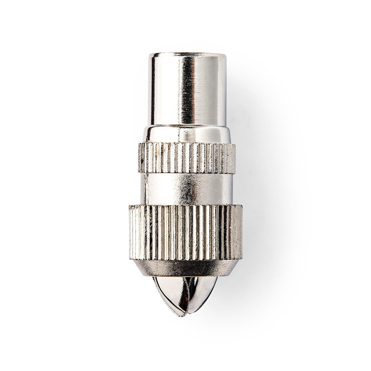 IEC (Coax) Stecker | Gerade | Buchse | Vernickelt | 75 Ohm | Schraube | Kabeleingangsdurchmesser: 7.0 mm | Metall | Silber | 2 Stück | Umschlag
