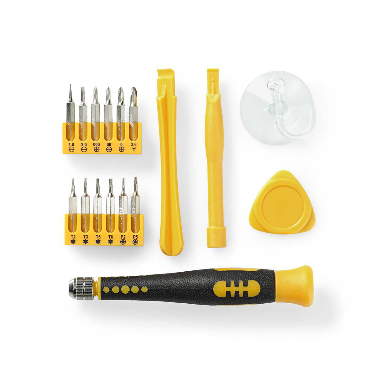 Phone/tablet repair set | 17-in-1 | PC / Smartphone / Tablette | Philips Bits | Geschlitzt Bits | Pentalobe Bits | Tri-wing bits