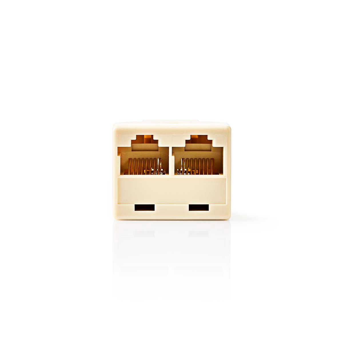 Telefon Network Splitter | RJ45 Buchse | 2x RJ45 Female | Vernickelt | Elfenbein | PVC | Box