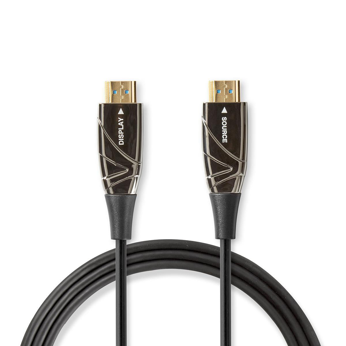 Aktive optische High Speed HDMI-Kabel mit Ethernet | HDMI™ Stecker | HDMI™ Stecker | 4K@60Hz | 18 Gbps | 100.0 m | Rund | PVC | Schwarz | Kartonverpackung