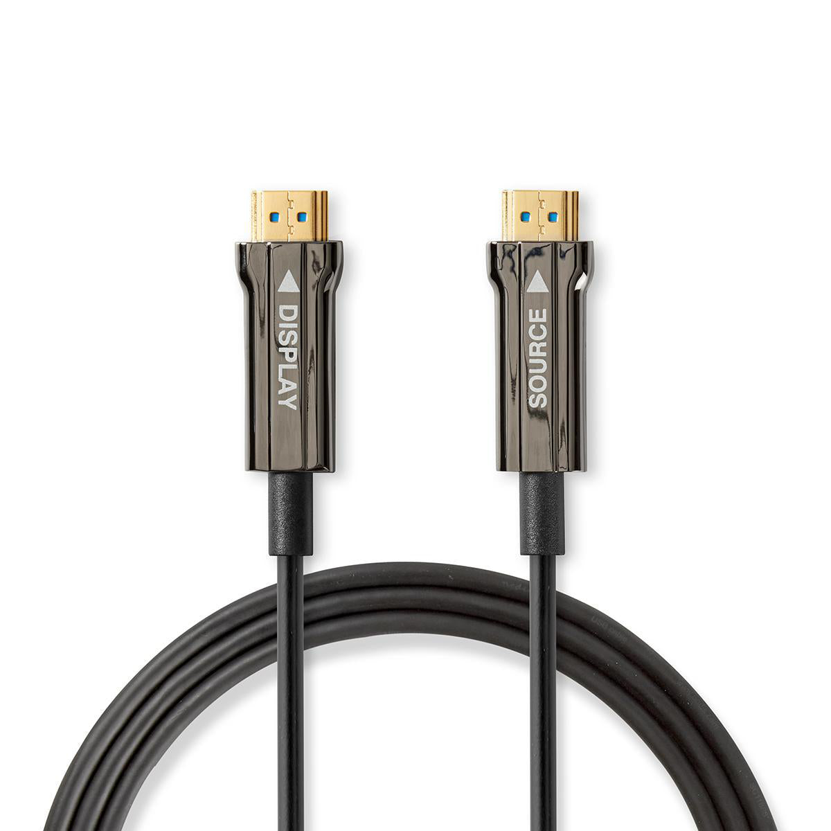 Aktive Optische Ultra High Speed HDMI-Kabel mit Ethernet | HDMI™ Stecker | HDMI™ Stecker | 8K@60Hz | 48 Gbps | 40.0 m | Rund | PVC | Schwarz | Kartonverpackung