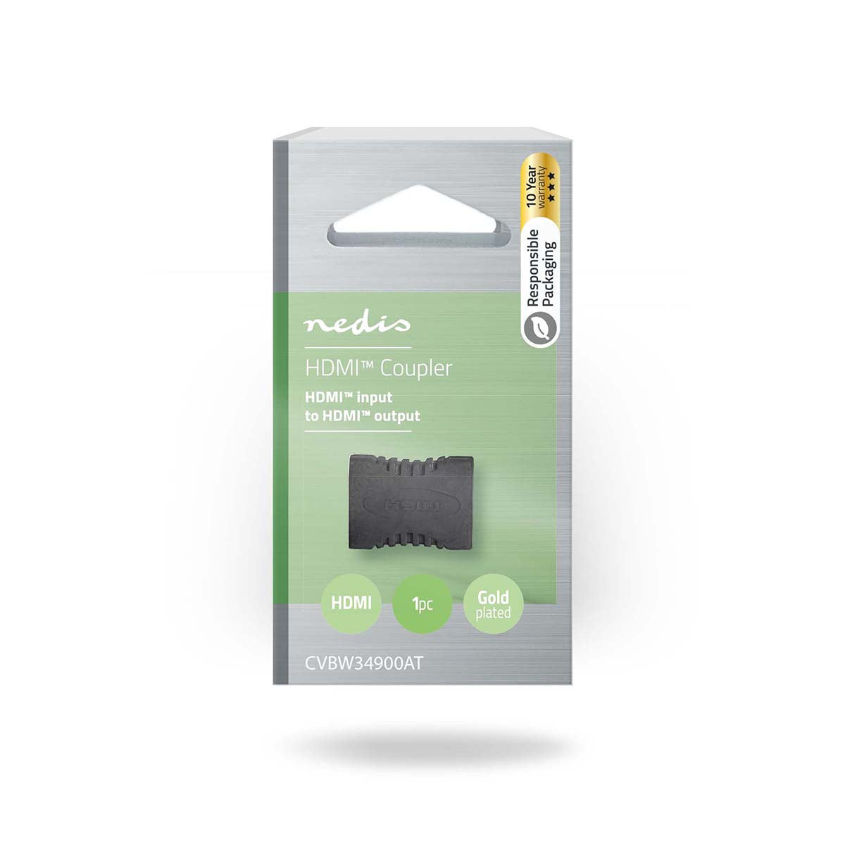 HDMI™ -Adapter | HDMI™ Buchse | HDMI™ Buchse | Vergoldet | Gerade | PVC | Anthrazit | 1 Stück | Box