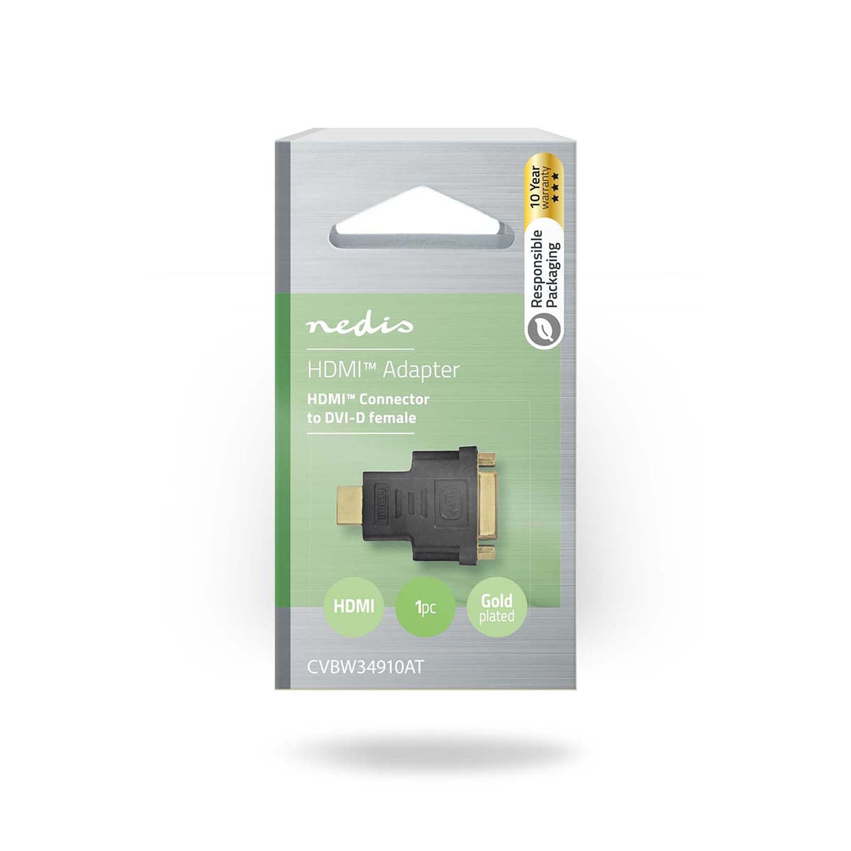 HDMI™ -Adapter | HDMI™ Stecker | DVI-D 24+1-Pin Buchse | Vergoldet | Gerade | ABS | Anthrazit | 1 Stück | Box