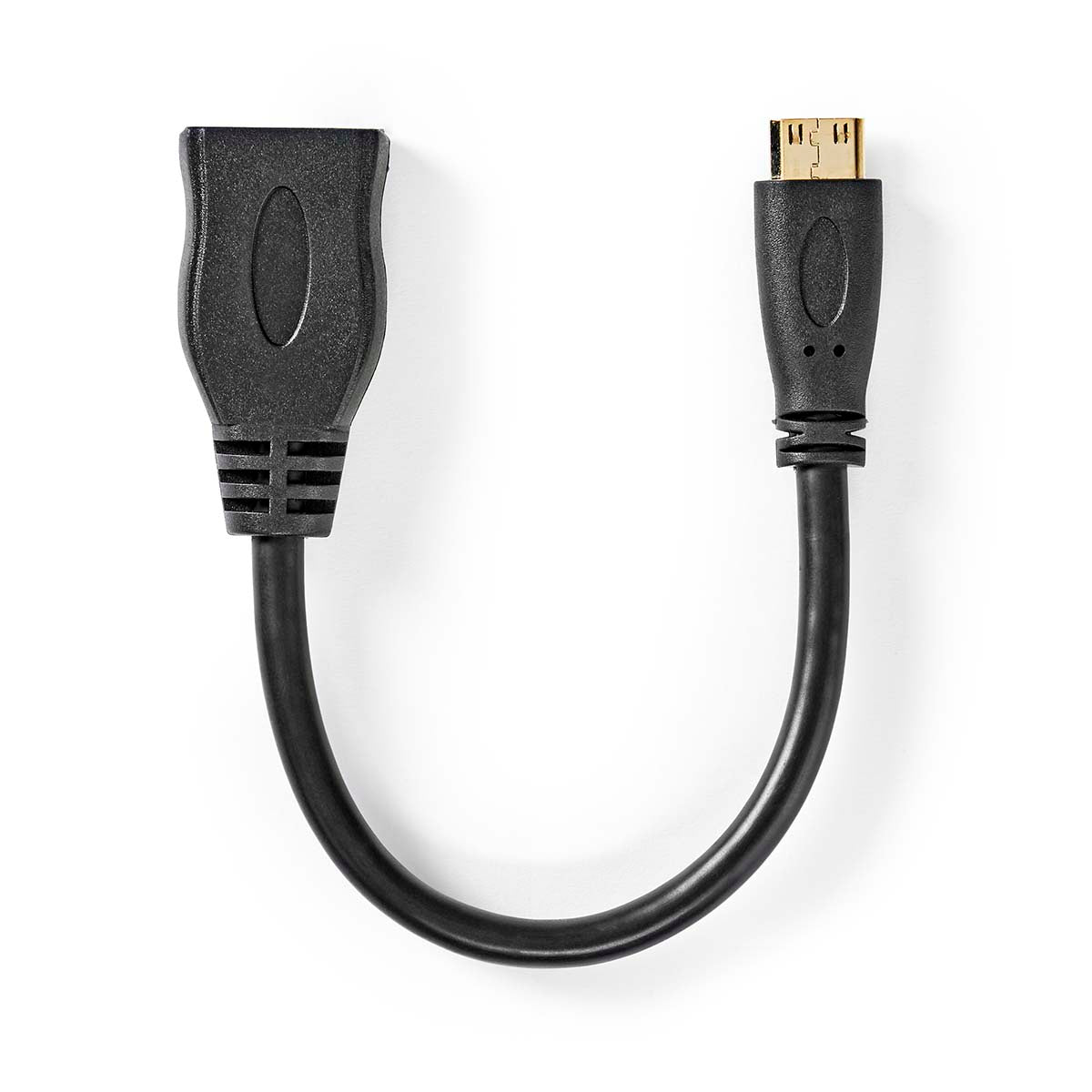 High Speed HDMI ™ Kabel mit Ethernet | HDMI™ Mini Stecker | HDMI™ Ausgang | 4K@30Hz | 10.2 Gbps | 0.20 m | Rund | PVC | Schwarz | Box