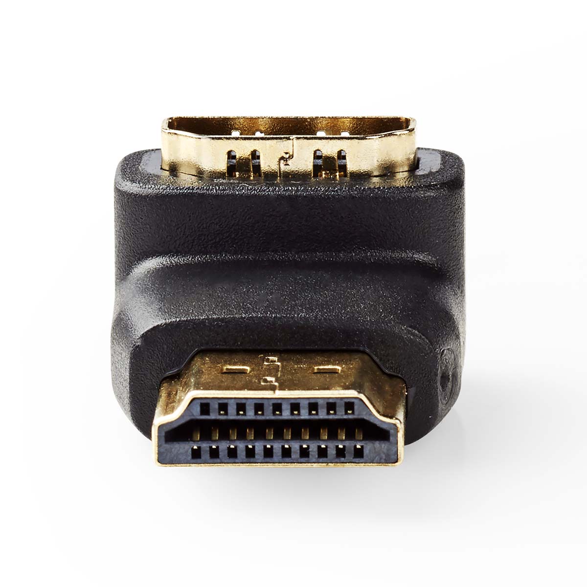 HDMI™ -Adapter | HDMI™ Stecker | HDMI™ Ausgang | Vergoldet | 90° abgewinkelt | ABS | Schwarz | 1 Stück | Box