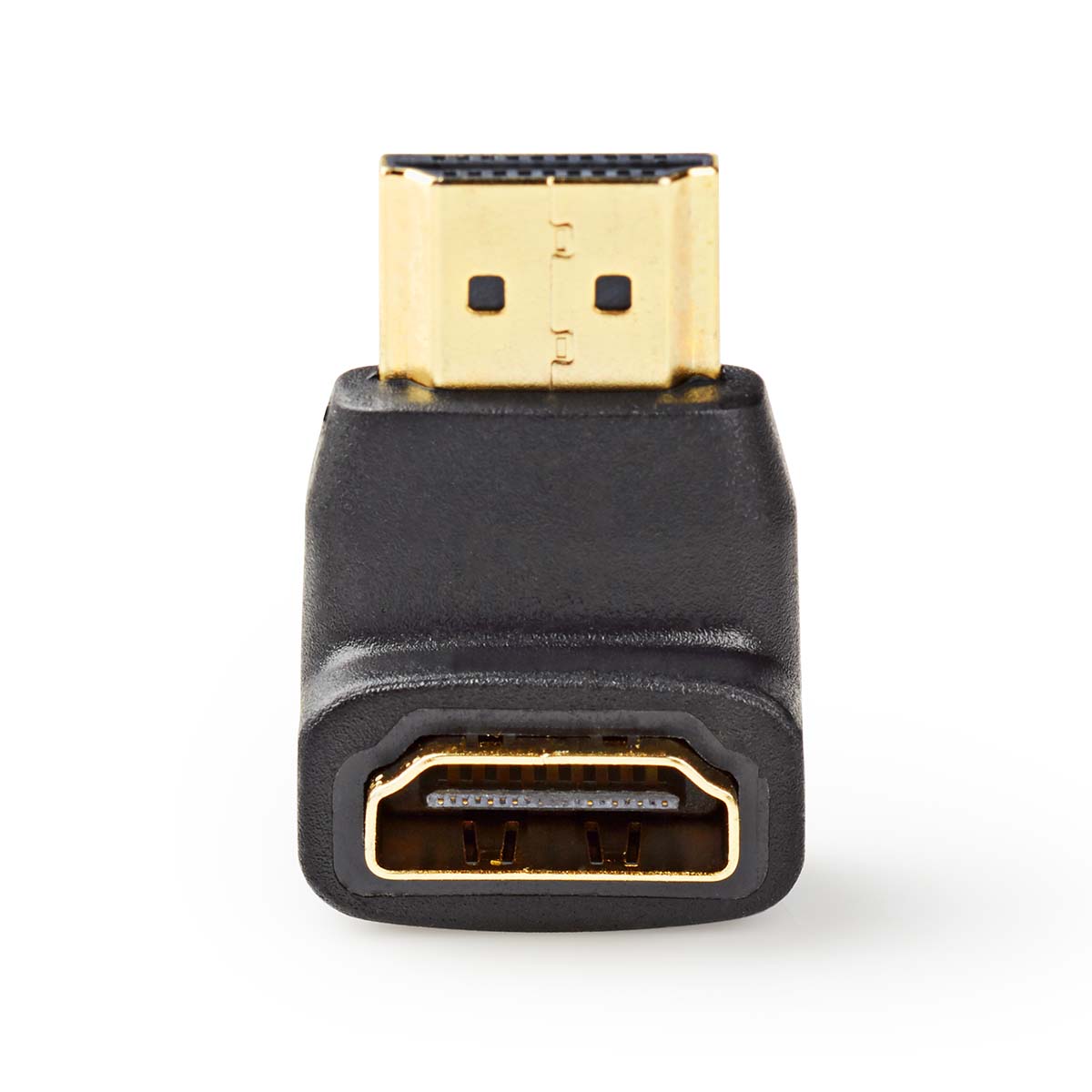 HDMI™ -Adapter | HDMI™ Stecker | HDMI™ Ausgang | Vergoldet | 90° abgewinkelt | ABS | Schwarz | 1 Stück | Box