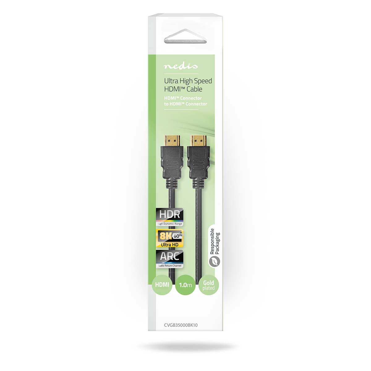 Ultra High Speed HDMI ™ -Kabel | HDMI™ Stecker | HDMI™ Stecker | 8K@60Hz | 48 Gbps | 1.00 m | Rund | 6.0 mm | Schwarz | Box