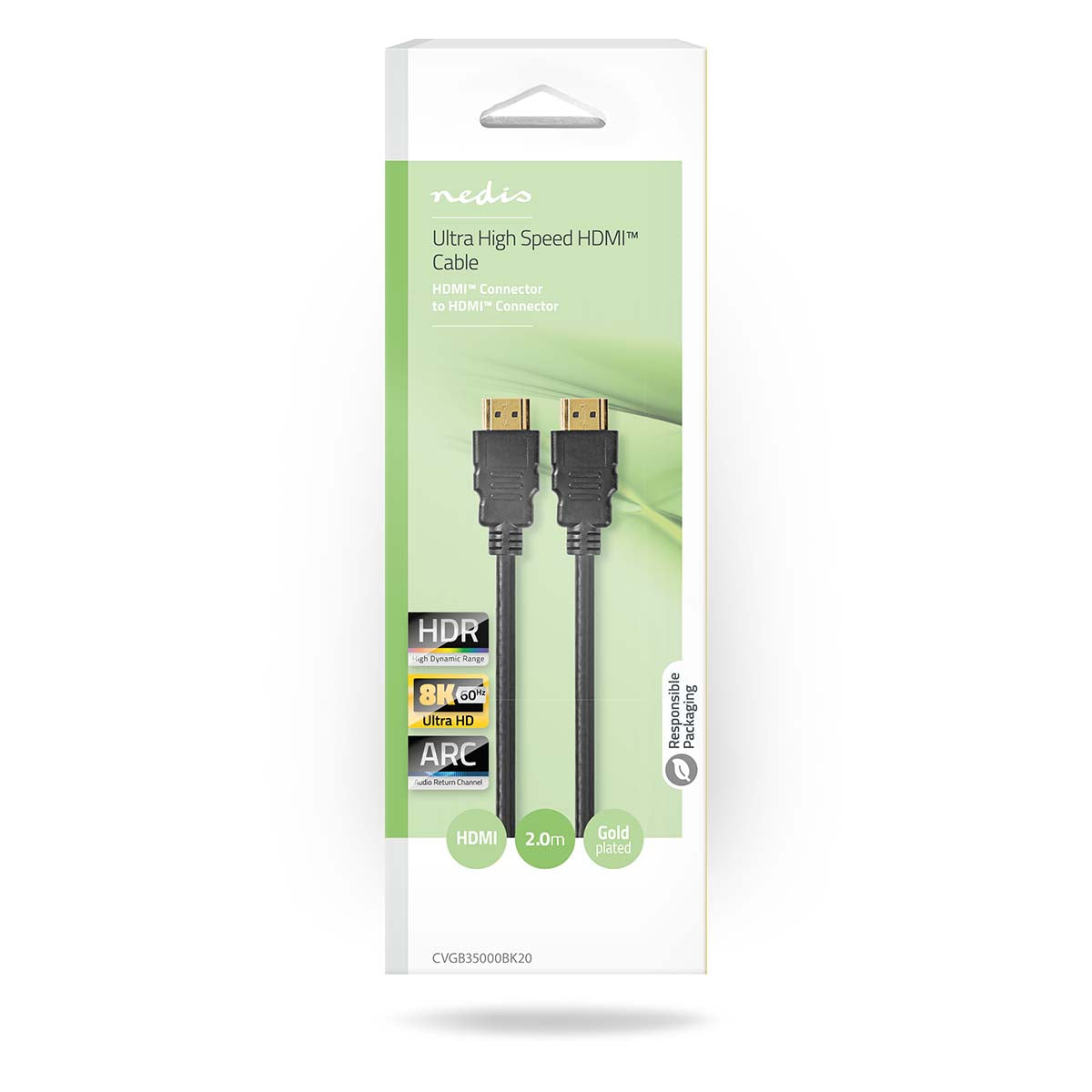 Ultra High Speed HDMI ™ -Kabel | HDMI™ Stecker | HDMI™ Stecker | 8K@60Hz | 48 Gbps | 2.00 m | Rund | 6.5 mm | Schwarz | Box