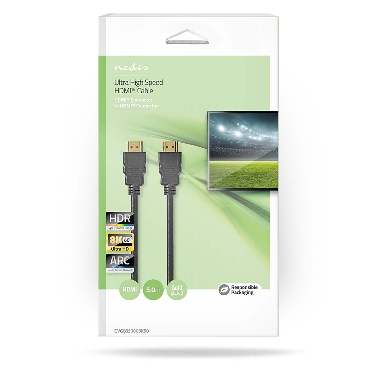 Ultra High Speed HDMI ™ -Kabel | HDMI™ Stecker | HDMI™ Stecker | 8K@60Hz | 48 Gbps | 5.00 m | Rund | 6.7 mm | Schwarz | Box