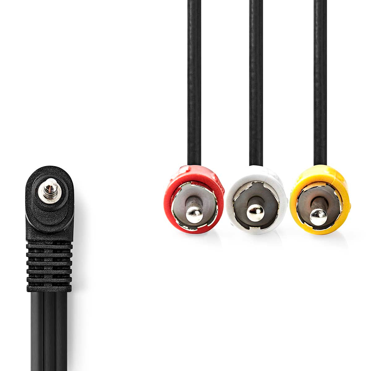 Audio-Video-Kabel | 3.5 mm Stecker | 3x Cinch-Stecker | Vernickelt | 1.00 m | Rund | PVC | Schwarz