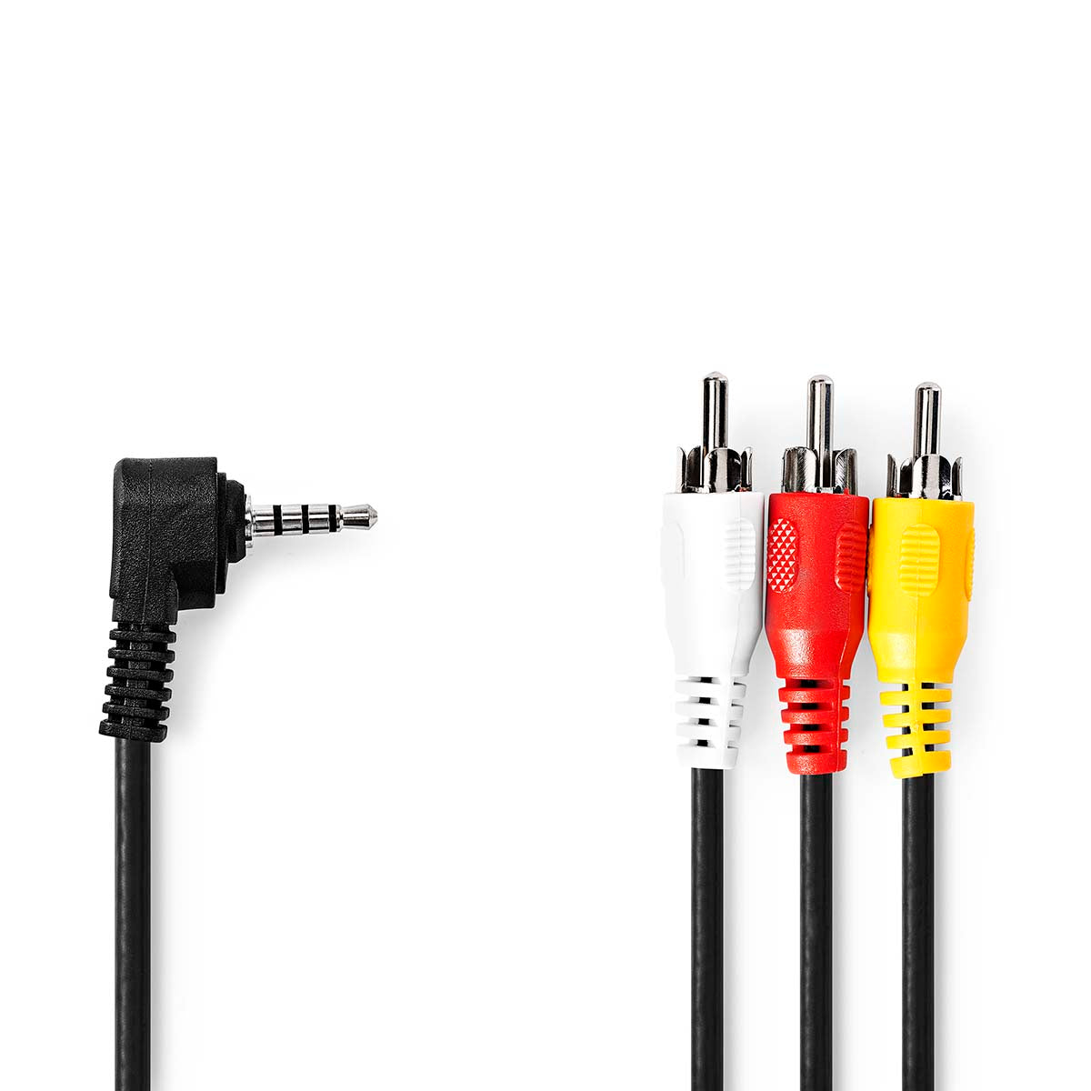 Audio-Video-Kabel | 3.5 mm Stecker | 3x Cinch-Stecker | Vernickelt | 1.00 m | Rund | PVC | Schwarz