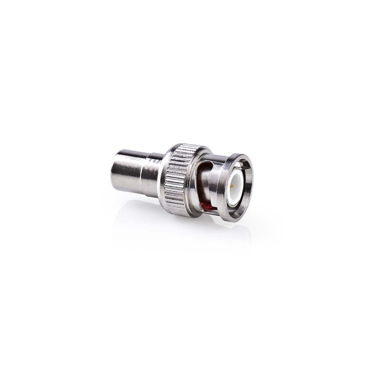 BNC-Adapter | BNC-Stecker | Cinch Buchse | Vernickelt | 50 Ohm | Gerade | Metall | Silber | 10 Stück | Umschlag