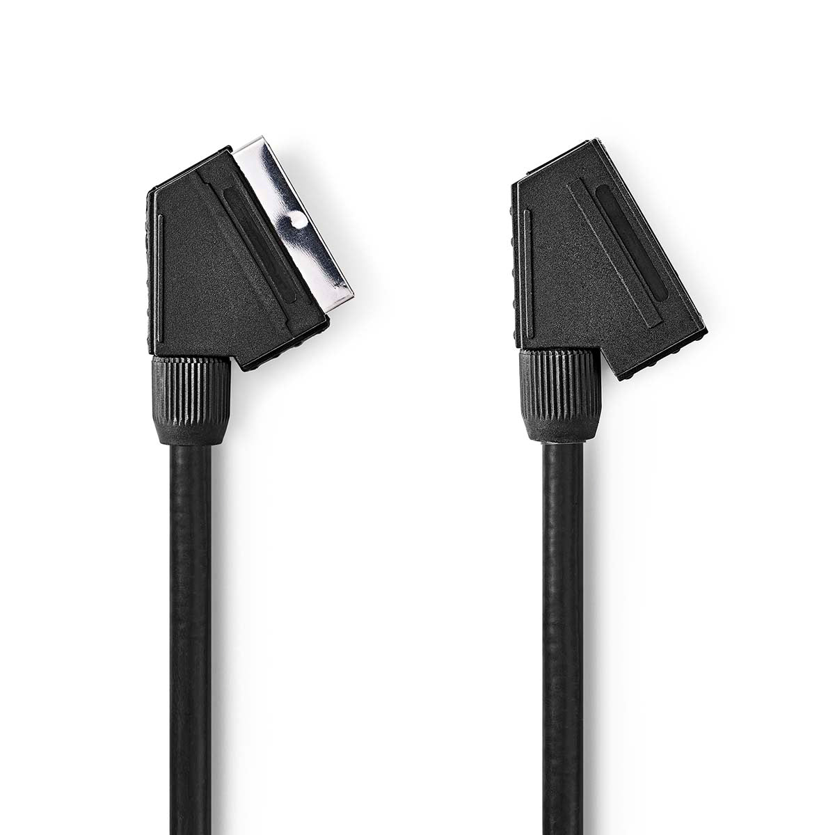 SCART-Kabel | SCART Stecker | SCART Buchse | Vernickelt | 480p | 2.00 m | Rund | PVC | Schwarz | Umschlag