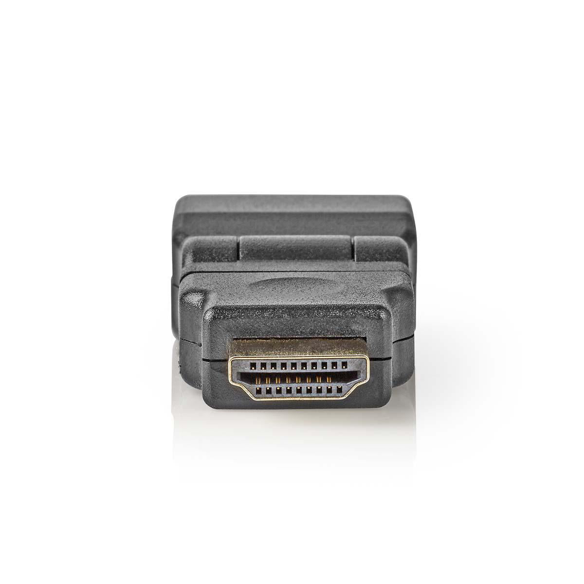 HDMI™ -Adapter | HDMI™ Stecker | HDMI™ Buchse | Vergoldet | Drehgelenk | ABS | Schwarz | 1 Stück | Umschlag