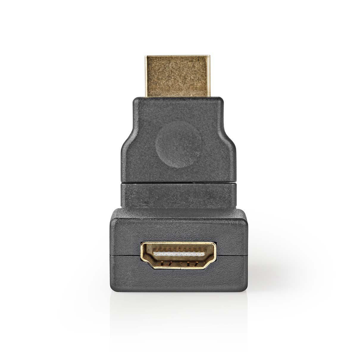 HDMI™ -Adapter | HDMI™ Stecker | HDMI™ Buchse | Vergoldet | Drehgelenk | ABS | Schwarz | 1 Stück | Umschlag