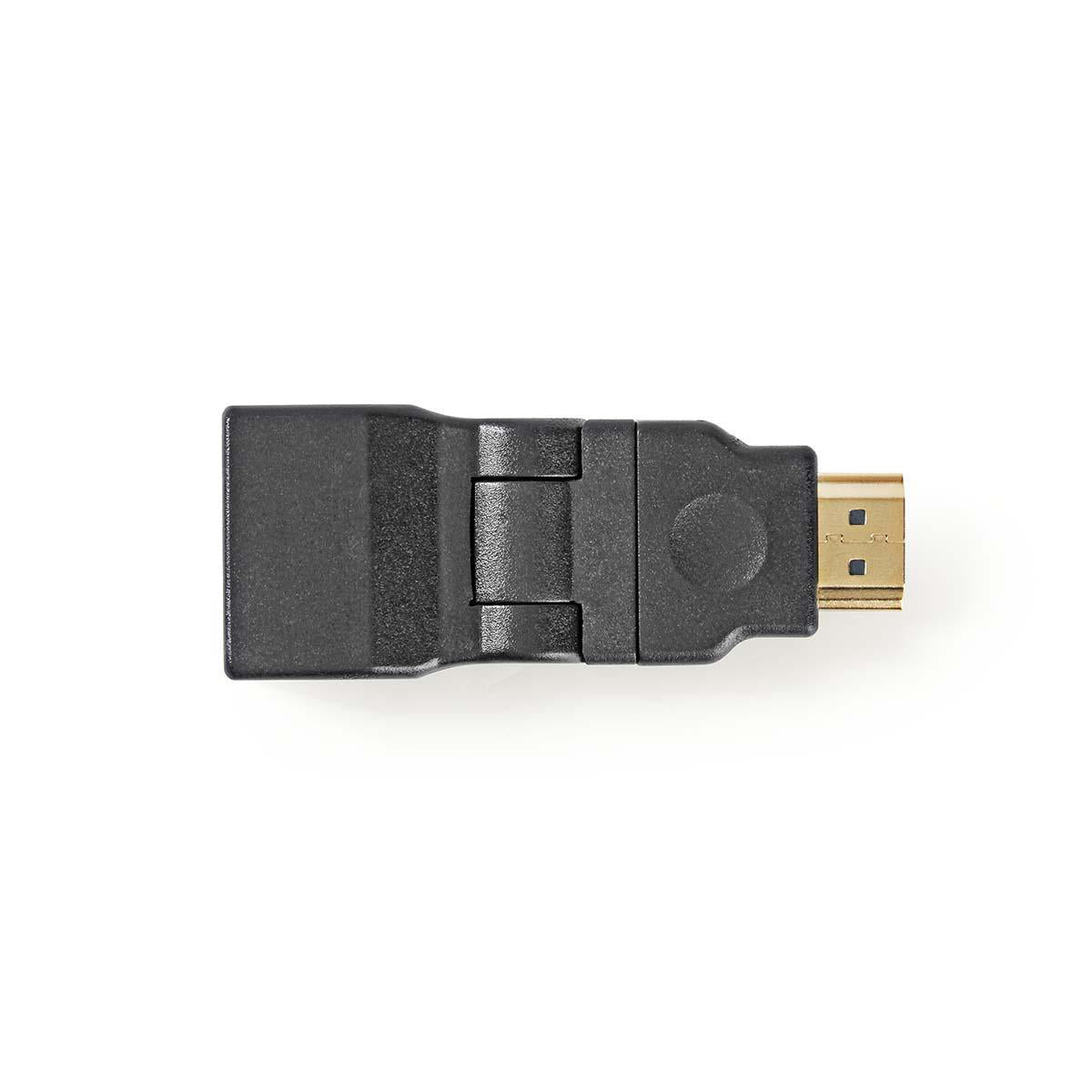 HDMI™ -Adapter | HDMI™ Stecker | HDMI™ Buchse | Vergoldet | Drehgelenk | ABS | Schwarz | 1 Stück | Umschlag