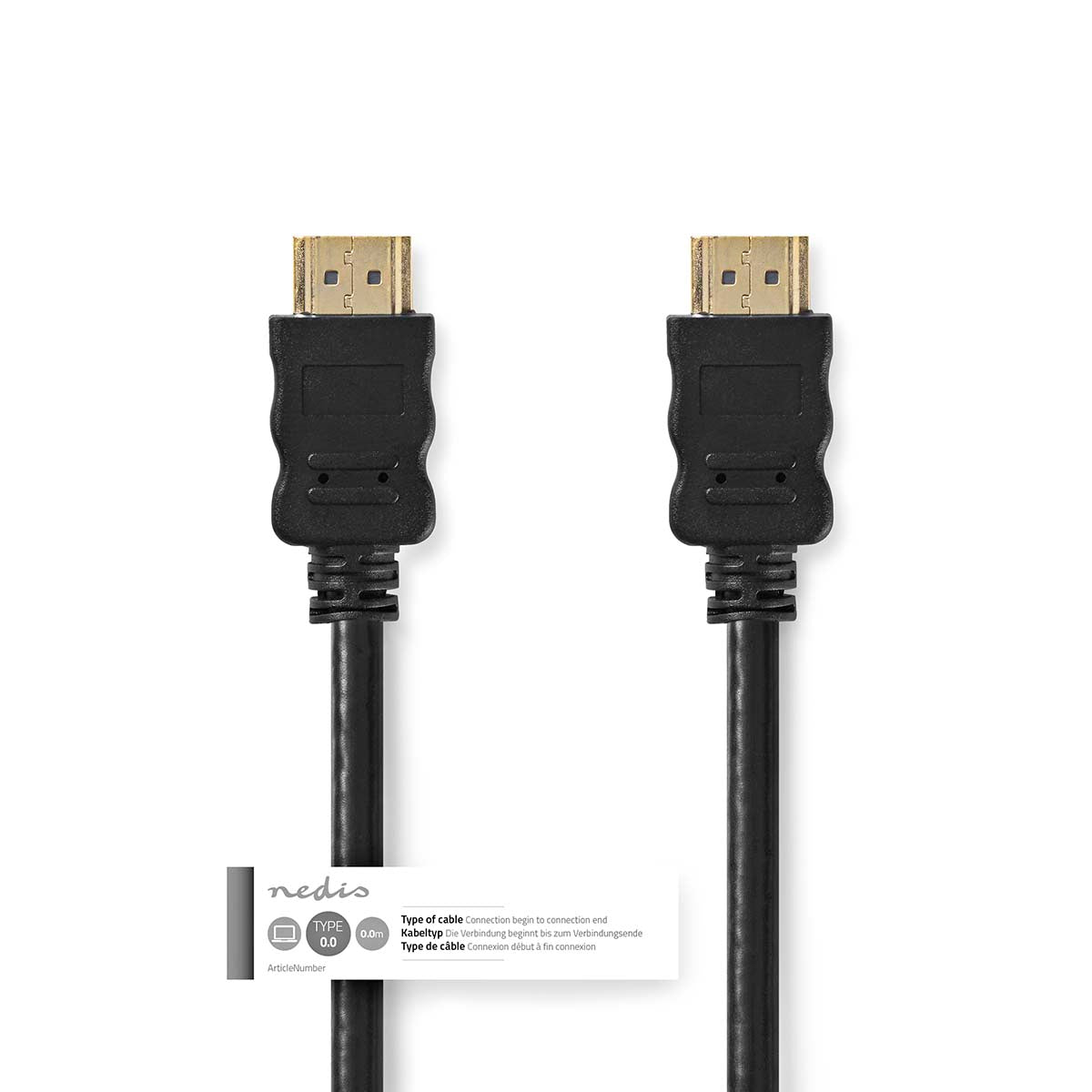 High Speed HDMI ™ Kabel mit Ethernet | HDMI™ Stecker | HDMI™ Stecker | 4K@30Hz | ARC | 10.2 Gbps | 10.0 m | Rund | PVC | Schwarz | Aufhänger