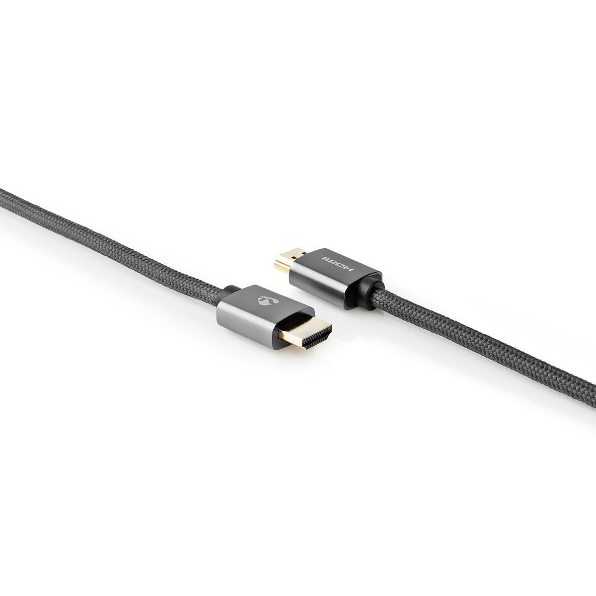 High Speed HDMI ™ Kabel mit Ethernet | HDMI™ Stecker | HDMI™ Stecker | 4K@30Hz | ARC | 18 Gbps | 10.00 m | Rund | Baumwolle | Gun Metal Grau | Aussenverpackung