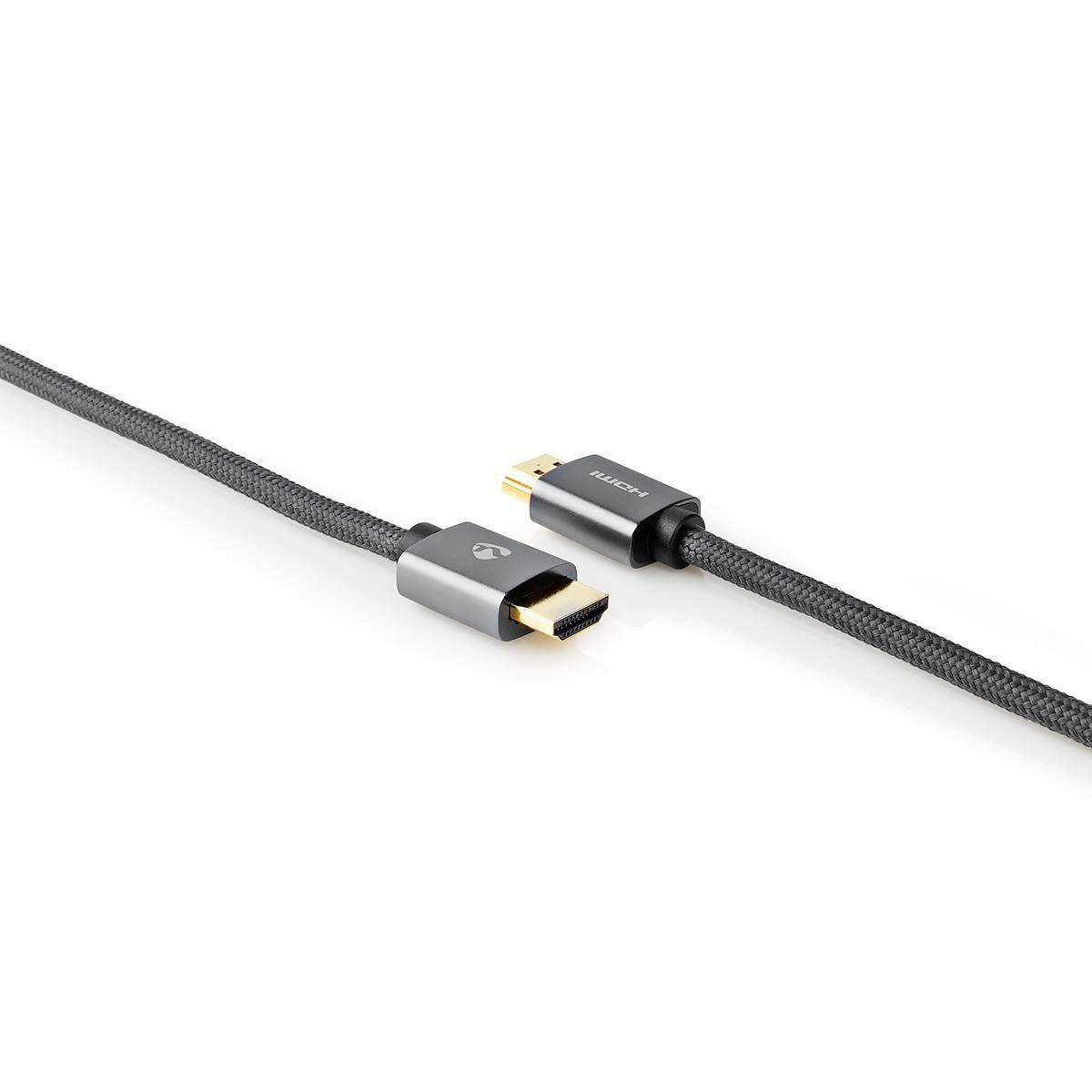 High Speed HDMI ™ Kabel mit Ethernet | HDMI™ Stecker | HDMI™ Stecker | 4K@60Hz | ARC | 18 Gbps | 1.00 m | Rund | Baumwolle | Grau / Gun Metal Grau | Verpackung mit Sichtfenster