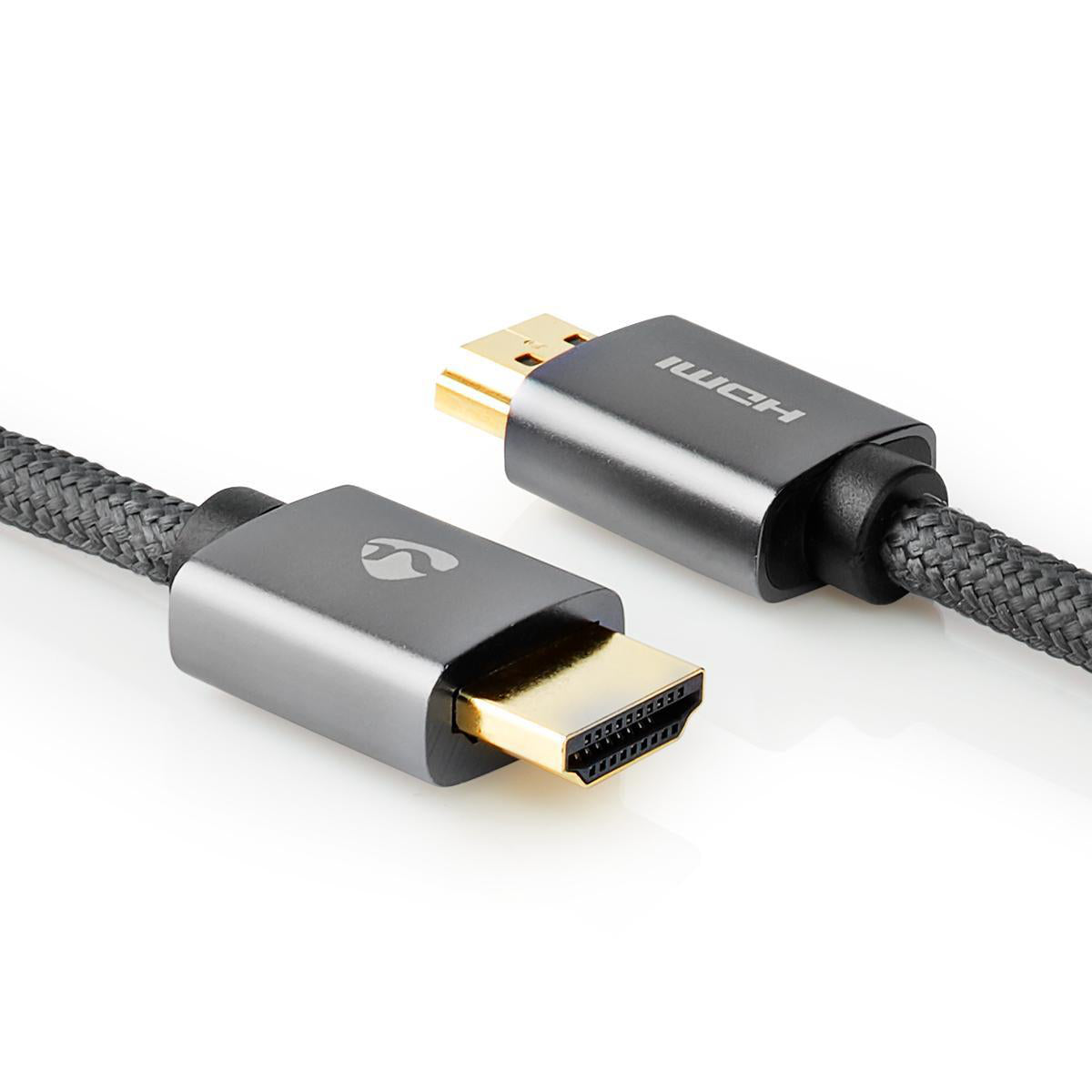 High Speed HDMI ™ Kabel mit Ethernet | HDMI™ Stecker | HDMI™ Stecker | 4K@60Hz | ARC | 18 Gbps | 1.00 m | Rund | Baumwolle | Grau / Gun Metal Grau | Verpackung mit Sichtfenster