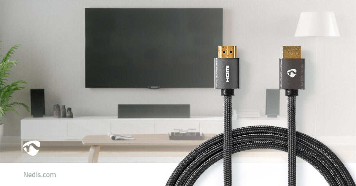 High Speed HDMI ™ Kabel mit Ethernet | HDMI™ Stecker | HDMI™ Stecker | 4K@60Hz | ARC | 18 Gbps | 1.00 m | Rund | Baumwolle | Grau / Gun Metal Grau | Verpackung mit Sichtfenster