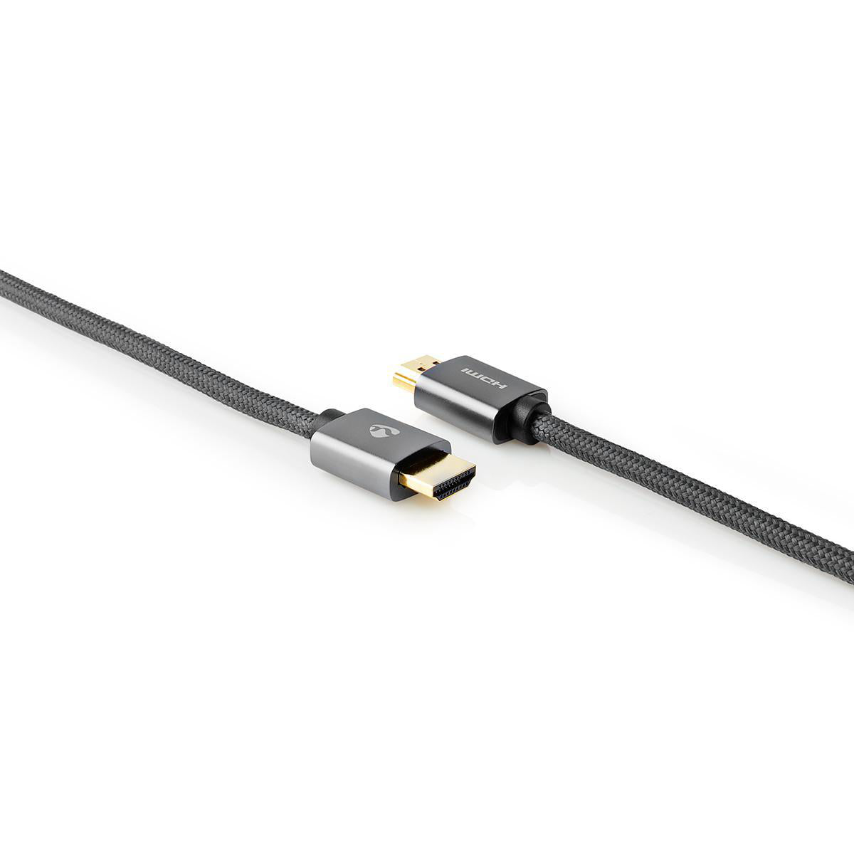 High Speed HDMI ™ Kabel mit Ethernet | HDMI™ Stecker | HDMI™ Stecker | 4K@60Hz | ARC | 18 Gbps | 2.00 m | Rund | Baumwolle | Grau / Gun Metal Grau | Verpackung mit Sichtfenster