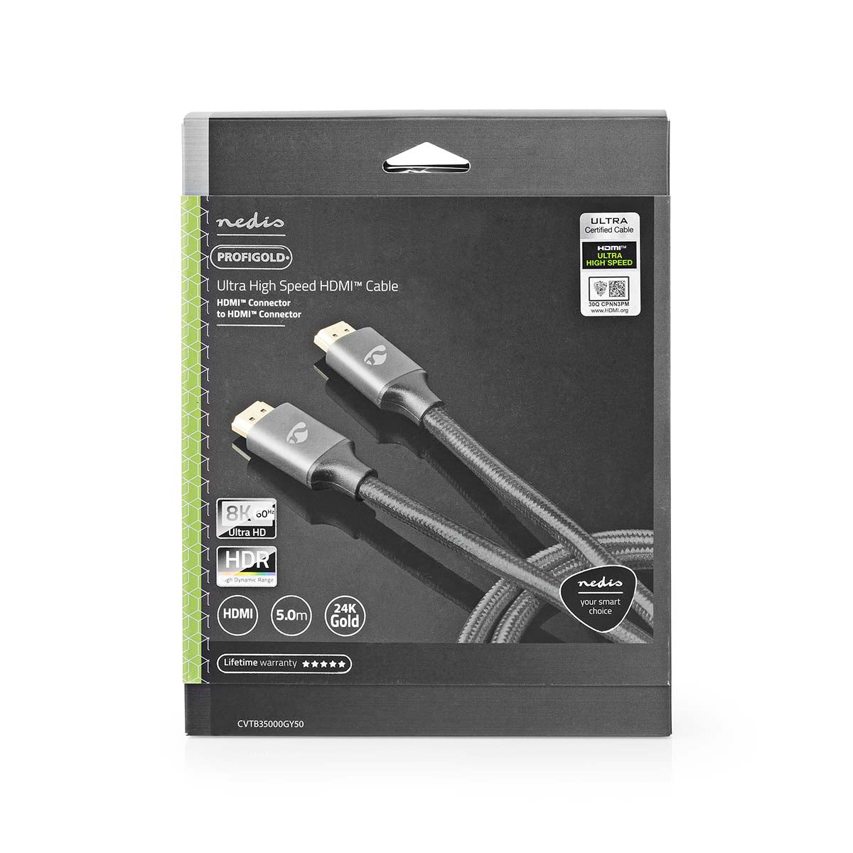 Ultra High Speed HDMI ™ -Kabel | HDMI™ Stecker | HDMI™ Stecker | 8K@60Hz | 48 Gbps | 5.00 m | Rund | 6.7 mm | Gun Metal Grau | Aussenverpackung