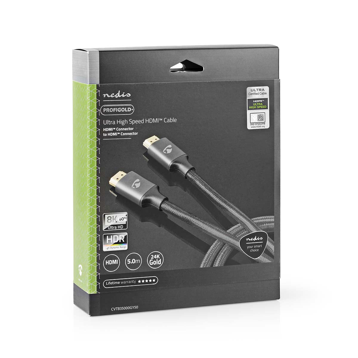 Ultra High Speed HDMI ™ -Kabel | HDMI™ Stecker | HDMI™ Stecker | 8K@60Hz | 48 Gbps | 5.00 m | Rund | 6.7 mm | Gun Metal Grau | Aussenverpackung