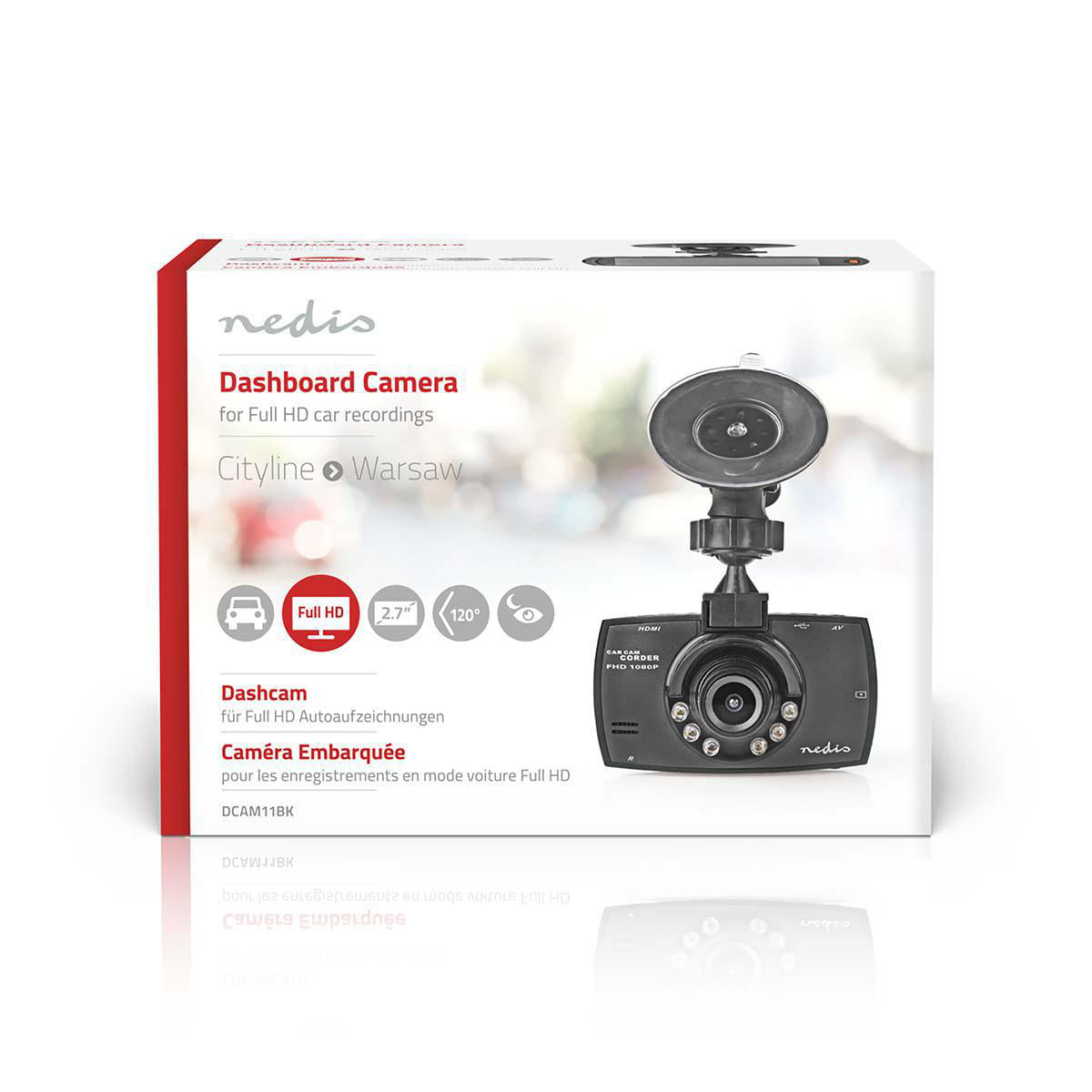 Dash Cam | 1080p@30fps | 12.0 MPixel | 2.7 " | LCD | Parksensor | Bewegungserkennung | Dunkelgrau