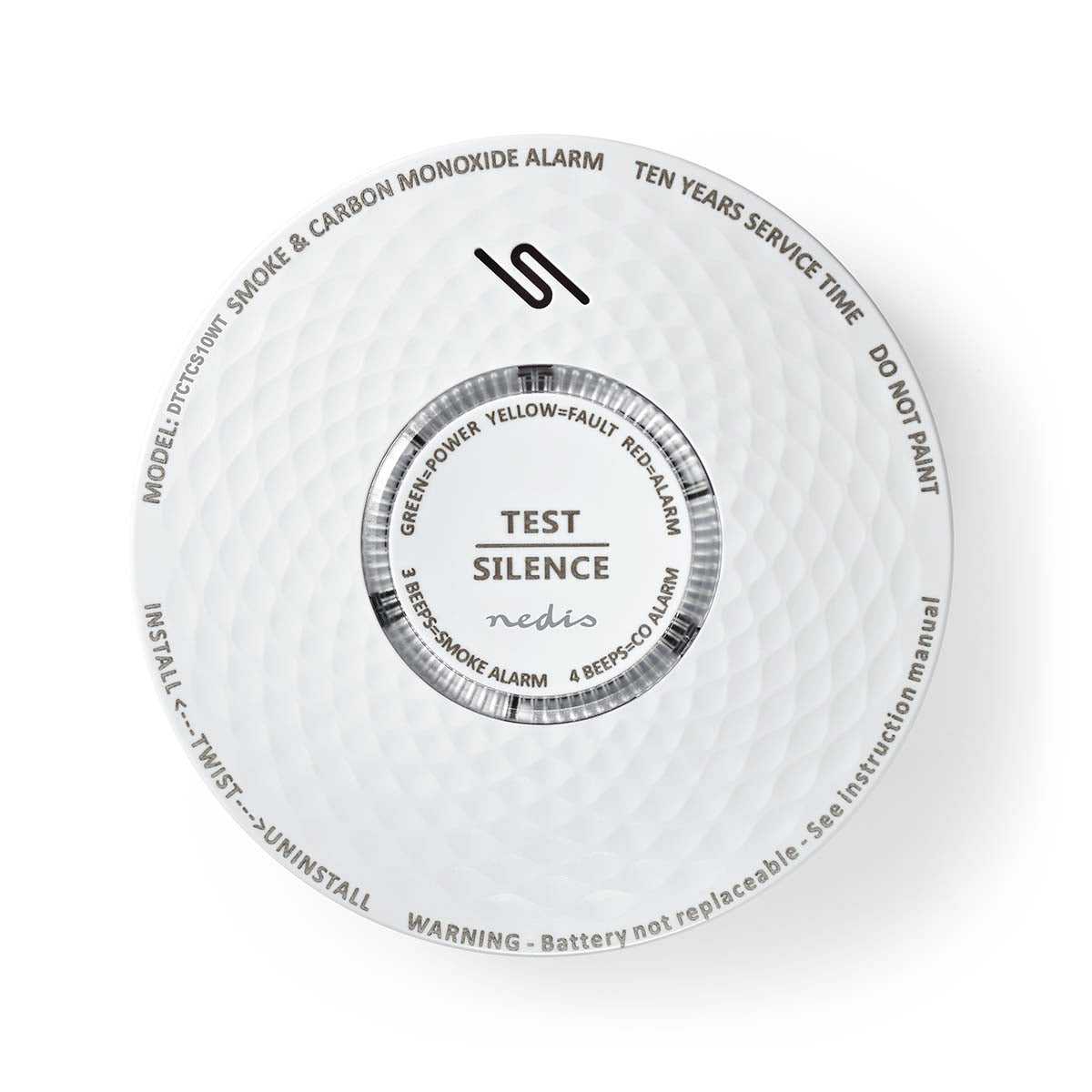 Smoke & Kohlenmonoxid-Alarm | Batteriebetrieben | Batterie Lebensdauer bis zu: 10 Jahre | EN 14604 | Mit Testtaste | 85 dB | ABS | Weiss