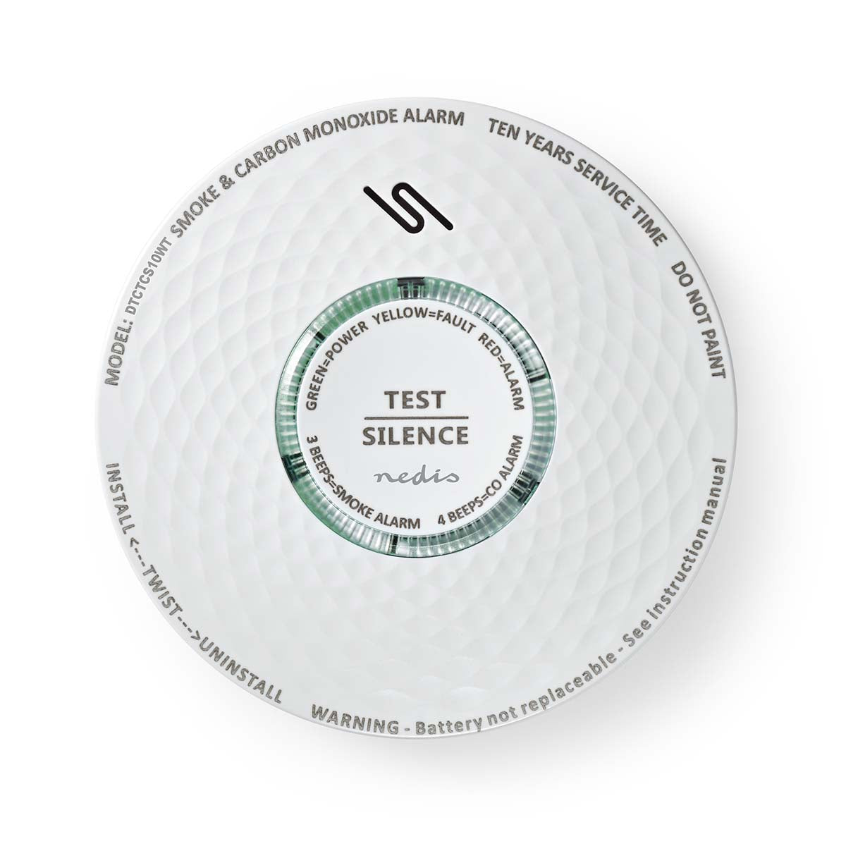 Smoke & Kohlenmonoxid-Alarm | Batteriebetrieben | Batterie Lebensdauer bis zu: 10 Jahre | EN 14604 | Mit Testtaste | 85 dB | ABS | Weiss