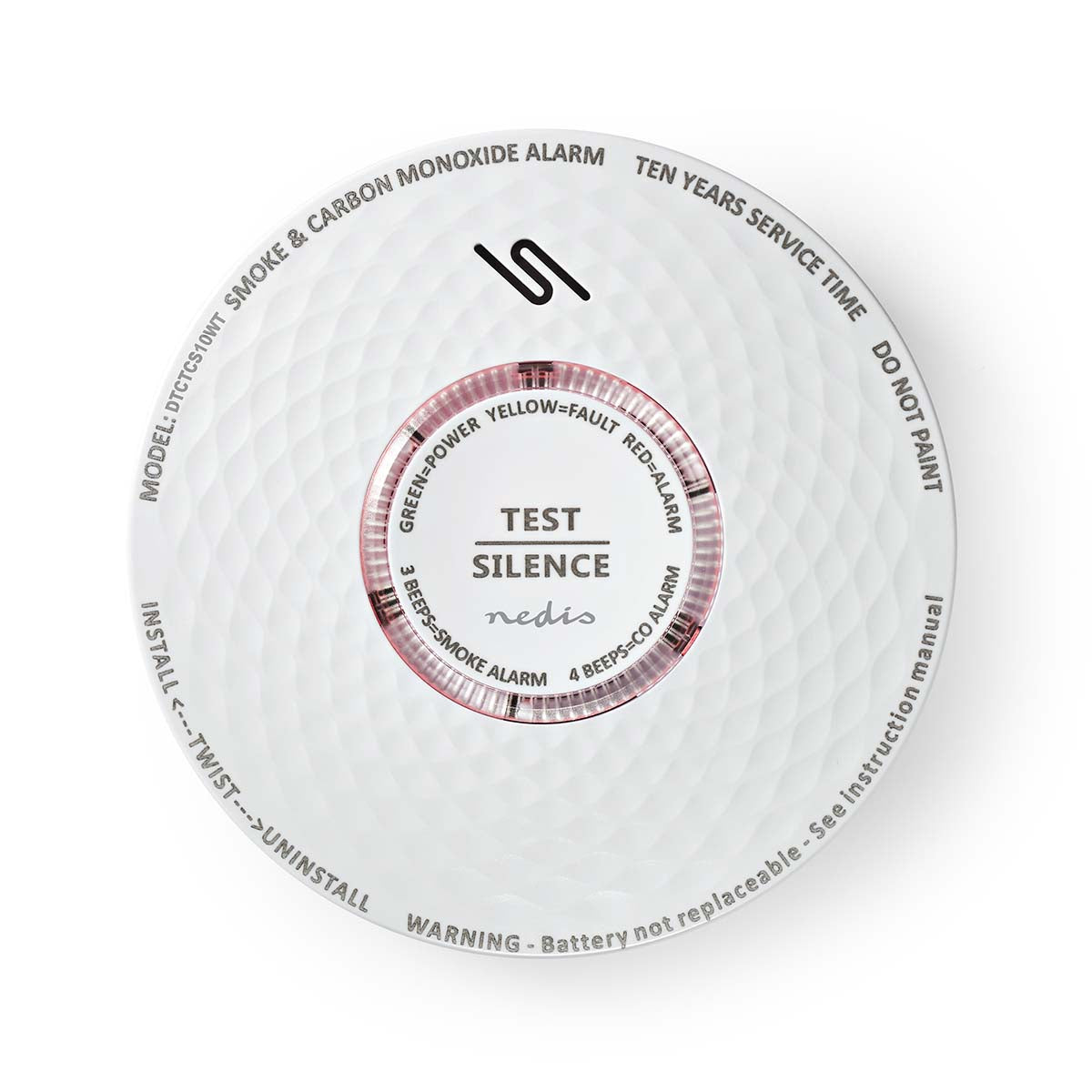 Smoke & Kohlenmonoxid-Alarm | Batteriebetrieben | Batterie Lebensdauer bis zu: 10 Jahre | EN 14604 | Mit Testtaste | 85 dB | ABS | Weiss