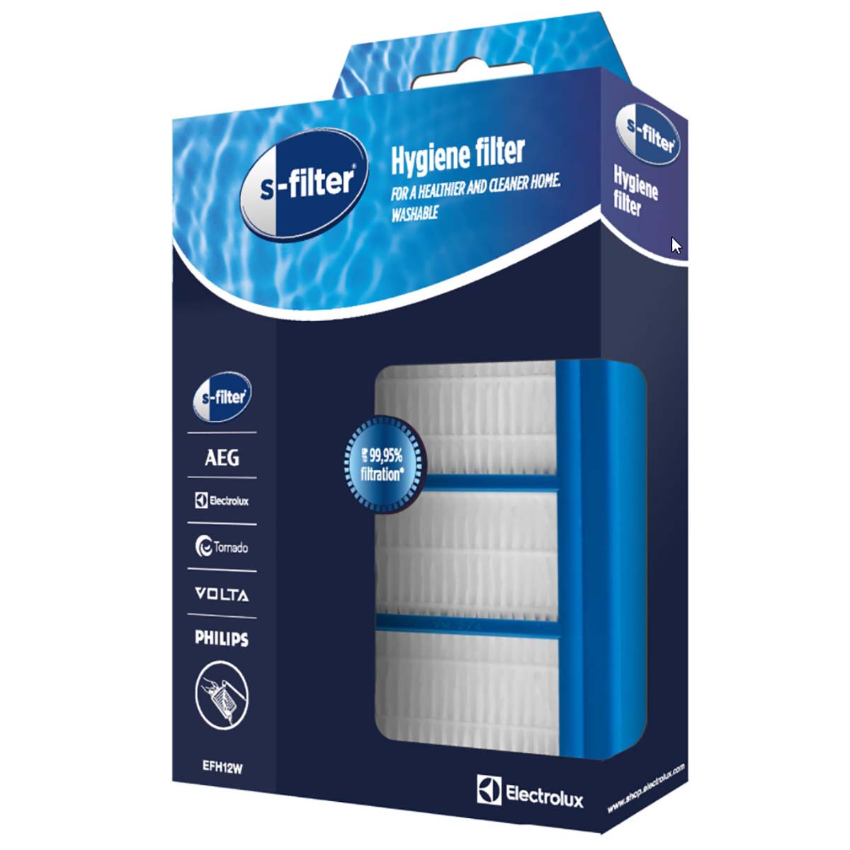 EFH12W s-filter® Staubsauger Hygiene Filter™ auswaschbarer Filter