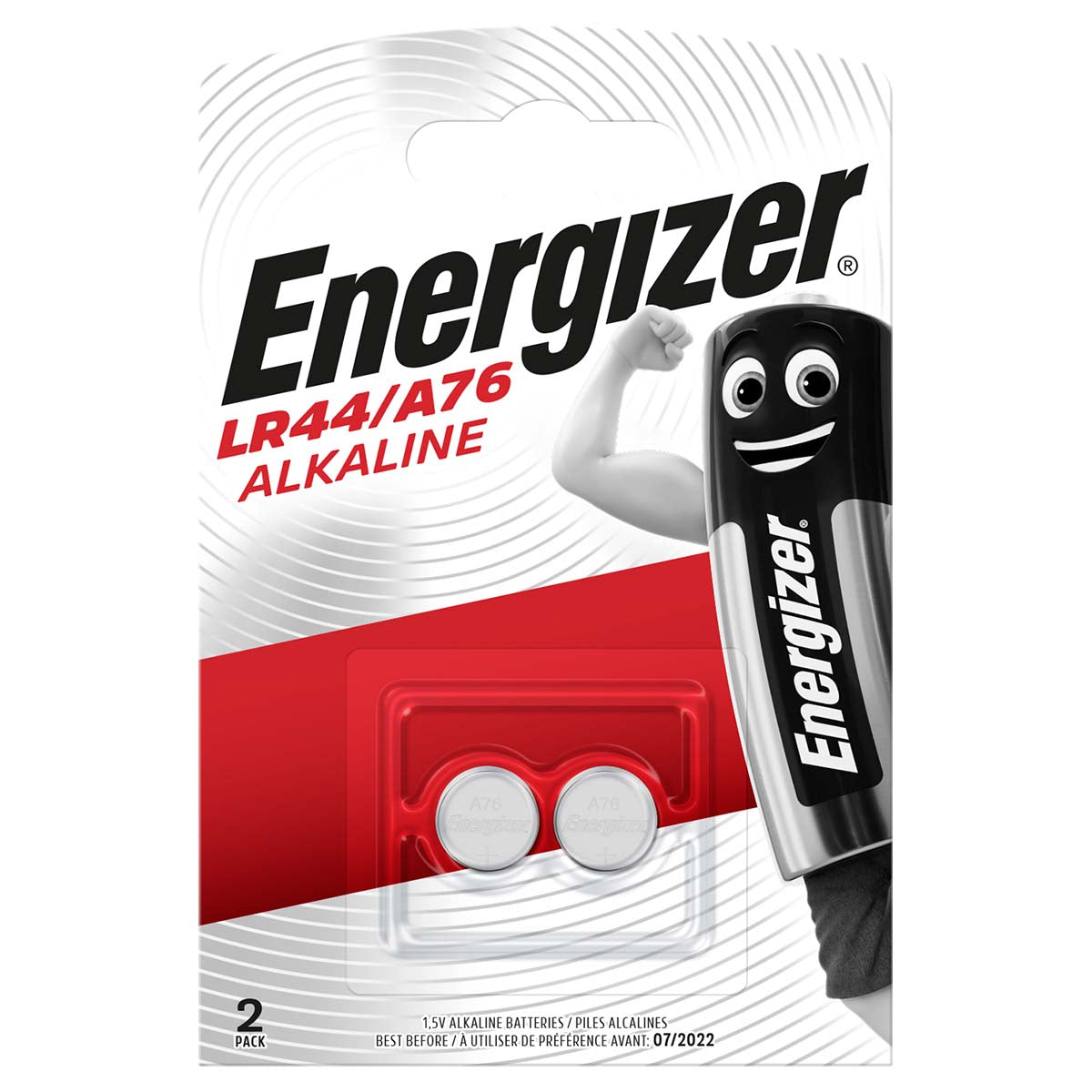 Alkaline Batterie LR44 | 1.5 V DC | 175 mAh | 2-Blister | Silber