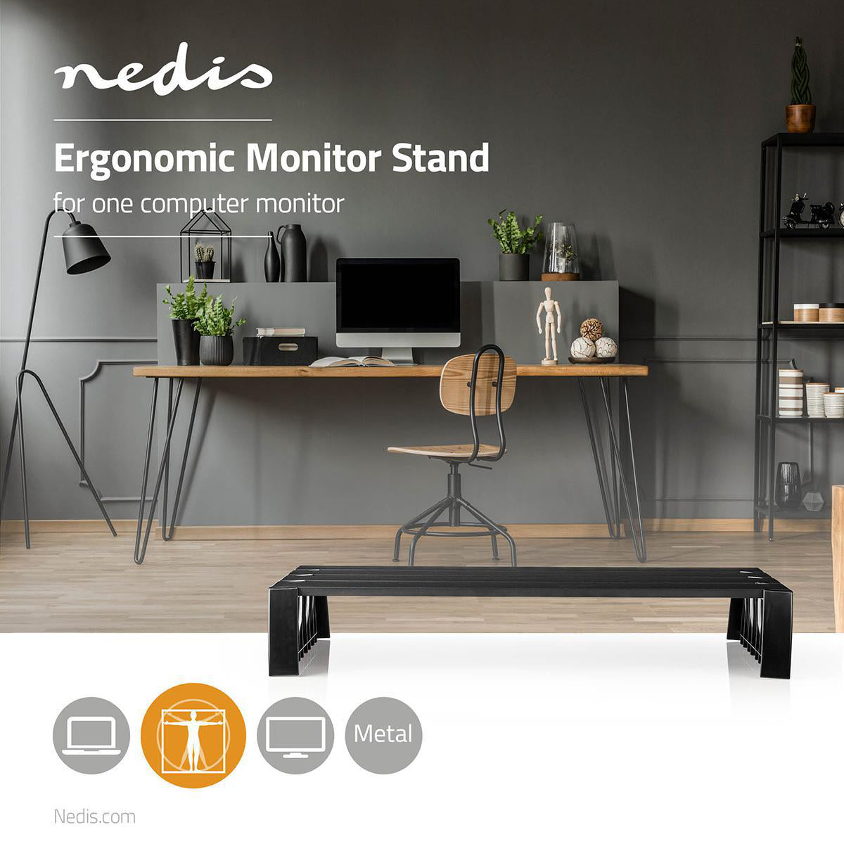 Monitorständer | Ergononmie: Yes | Maximale Tragfähigkeit: 16 kg | Universal | Verstellbare Höhe: Nein