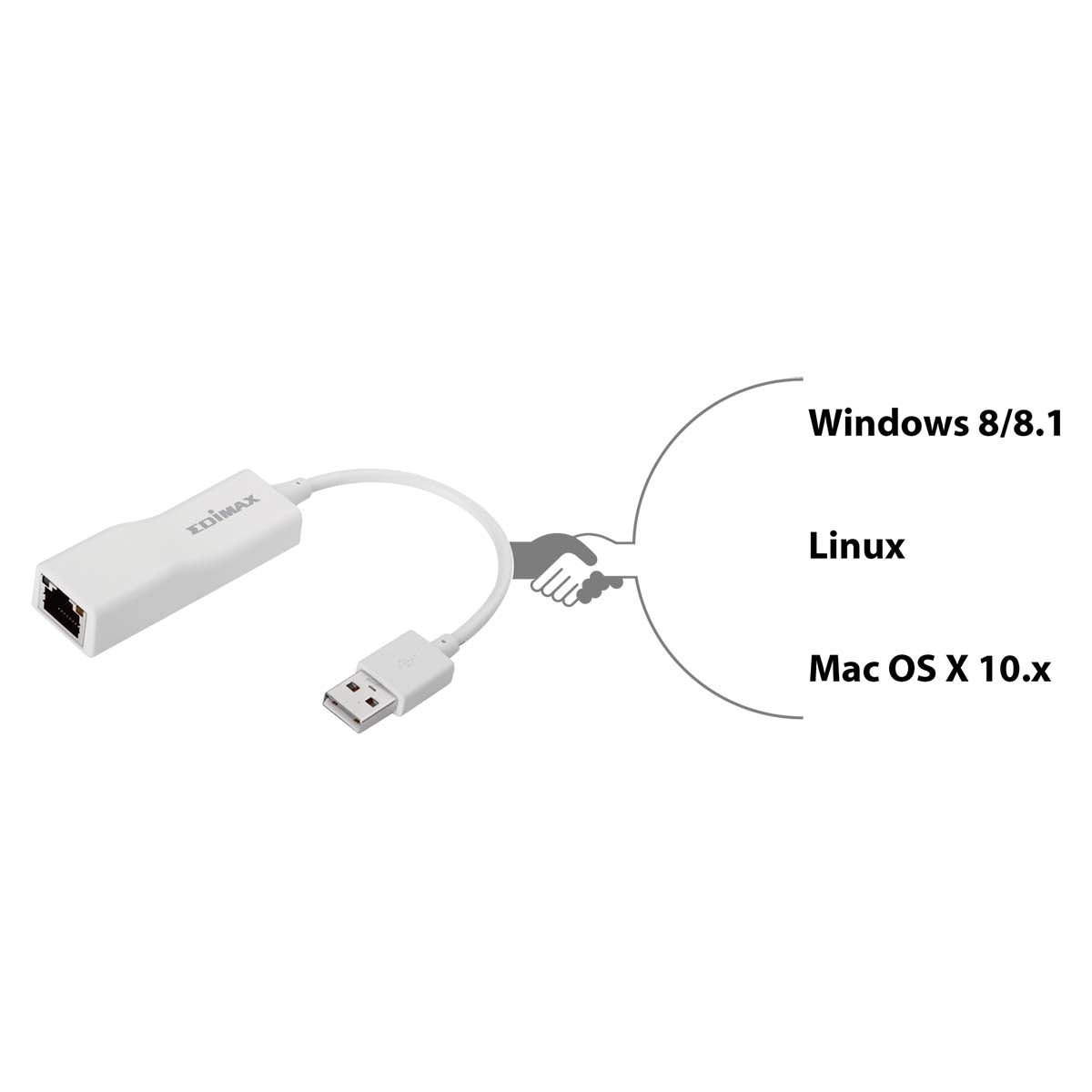 USB 2.0 Fast Ethernet Adapter 10/100 Mbit Weiß
