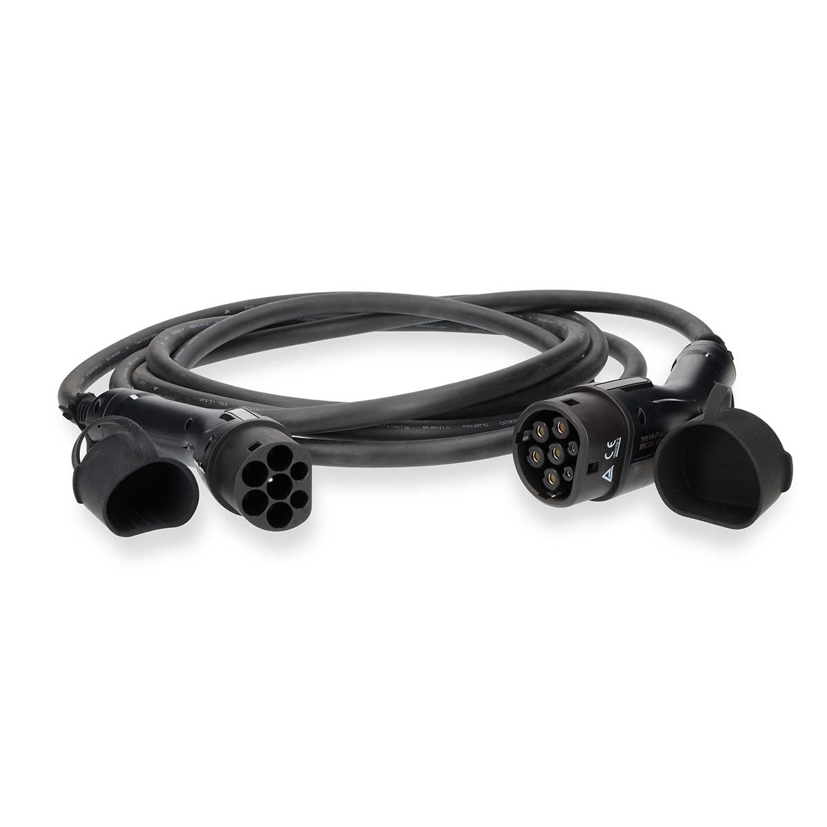 Kabel für Elektrofahrzeuge | Cable Type 2 | 16 A | 22000 W | 3-Phasen | 5.00 m | Schwarz | Kartonverpackung