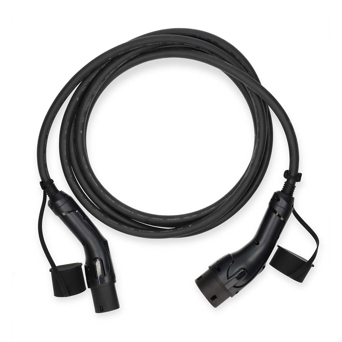 Kabel für Elektrofahrzeuge | Cable Type 2 | 16 A | 22000 W | 3-Phasen | 5.00 m | Schwarz | Kartonverpackung